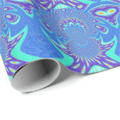 Moderne blauwe kunst cadeaupapier (Rol Hoek)