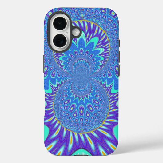 Moderne blauwe kunst Case-Mate iPhone case (Achterkant)