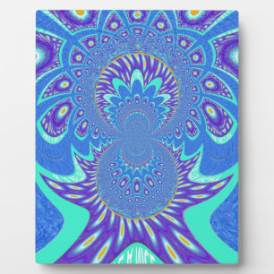 Moderne blauwe kunst fotoplaat