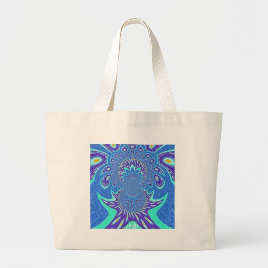 Moderne blauwe kunst grote tote bag (Voorkant)