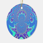 Moderne blauwe kunst keramisch ornament (Links)
