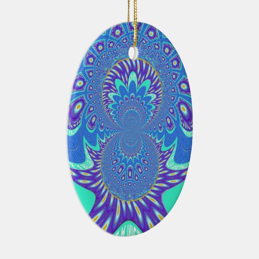 Moderne blauwe kunst keramisch ornament (Rechts)