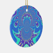 Moderne blauwe kunst keramisch ornament (Rechts)