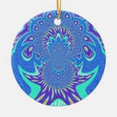 Moderne blauwe kunst keramisch ornament (Voorkant)