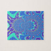 Moderne blauwe kunst legpuzzel (Horizontaal)