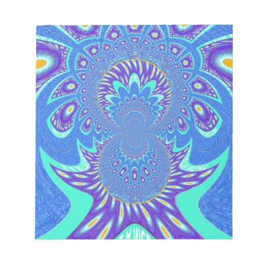 Moderne blauwe kunst notitieblok (Voorkant)