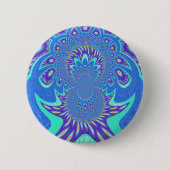 Moderne blauwe kunst ronde button 5,7 cm (Voorkant)