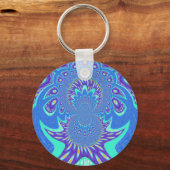 Moderne blauwe kunst sleutelhanger (Voorkant)