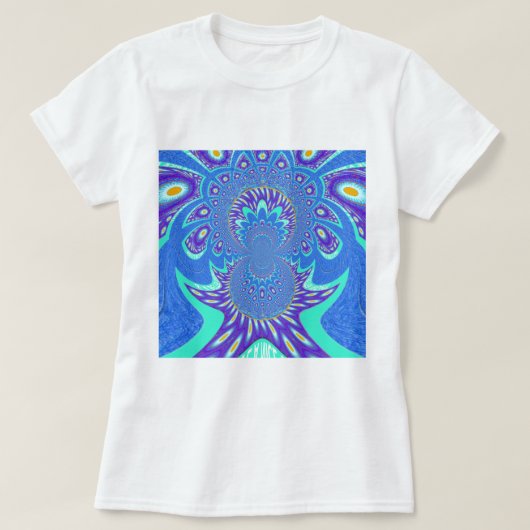 Moderne blauwe kunst t-shirt (Design voorkant)