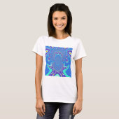 Moderne blauwe kunst t-shirt (Voorkant volledig)