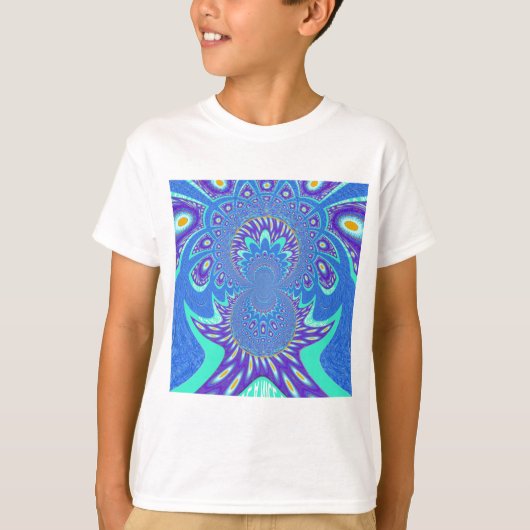 Moderne blauwe kunst t-shirt (Voorkant)