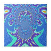 Moderne blauwe kunst tegeltje (Voorkant)