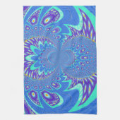 Moderne blauwe kunst theedoek (Verticaal)