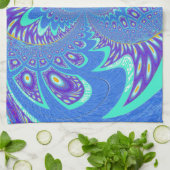 Moderne blauwe kunst theedoek (Gevouwen)