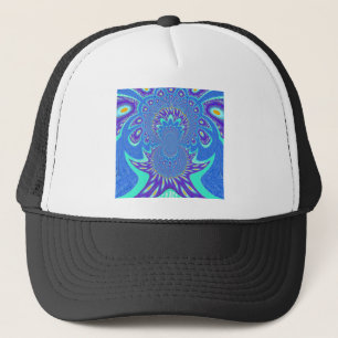 Moderne blauwe kunst trucker pet