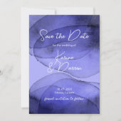 Moderne blauwe lavender Save the Date (Voorkant)