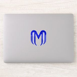Moderne Blauwe Letter M Minimaal Sticker
