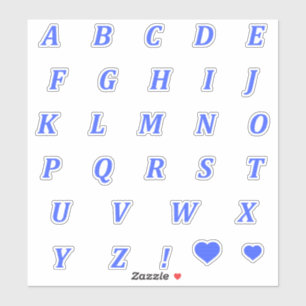 Moderne blauwe letters   Monogram Alfabet Stickers