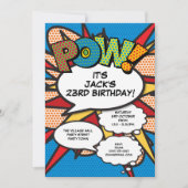 Moderne Blauwe Leuke Verjaardagsfeest Stripboek El Kaart (Voorkant)