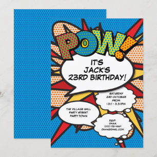 Moderne Blauwe Leuke Verjaardagsfeest Stripboek El Kaart