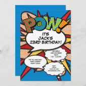 Moderne Blauwe Leuke Verjaardagsfeeststrip Voor El Kaart (Voorkant / Achterkant)