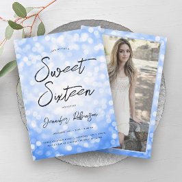 Moderne Blauwe Lichten Foto Lief 16 Partij Kaart