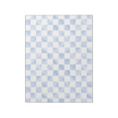 Moderne blauwe lijnen Gecontroleerd wit patroon Notitieblok (Linkerzijde)