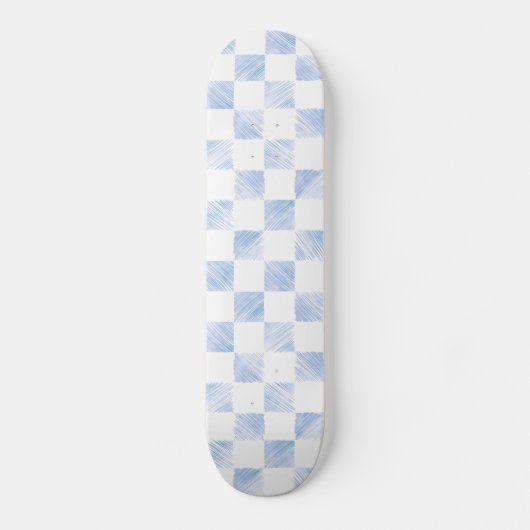 Moderne blauwe lijnen Gecontroleerd wit patroon Persoonlijk Skateboard (Voorkant)