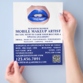 Moderne Blauwe Lippen, Reclame voor Visagist Flyer (Hand)