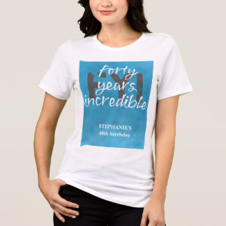 Moderne Blauwe Lucht Onvoorstelbaar 40e Verjaardag Tri-Blend Shirt