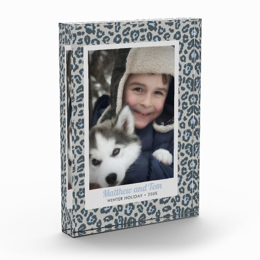 Moderne blauwe luipaard afdrukken Aangepaste foto (Links)