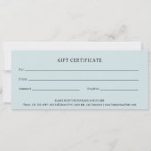 Moderne Blauwe Maan Fases Elegant Cadeaubon (Achterkant)