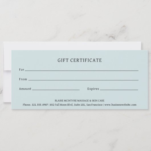 Moderne Blauwe Maan Fases Elegant Cadeaubon (Achterkant)