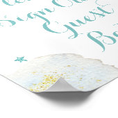 Moderne blauwe maan Gelieve ons gastboek te ondert Poster (Hoek)