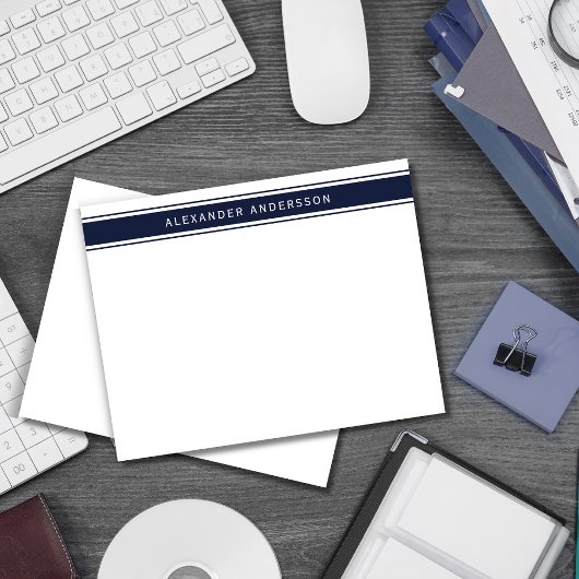 Moderne blauwe Mannen persoonlijke kaart Notitiekaartje