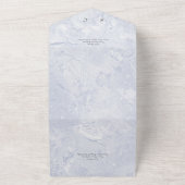 Moderne blauwe marmer Minimale QR-code All In One Uitnodiging (Buitenkant)