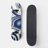 Moderne blauwe marmer textuur skateboard (Voorkant)