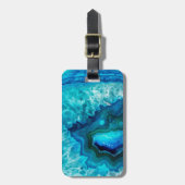 Moderne Blauwe Marmeren Agaat Bagagelabel (Voorkant verticaal)