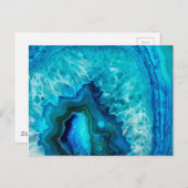 Moderne Blauwe Marmeren Agaat Briefkaart (Voorkant / Achterkant)