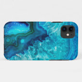 Moderne Blauwe Marmeren Agaat Case-Mate iPhone Case (Achterkant (horizontaal))