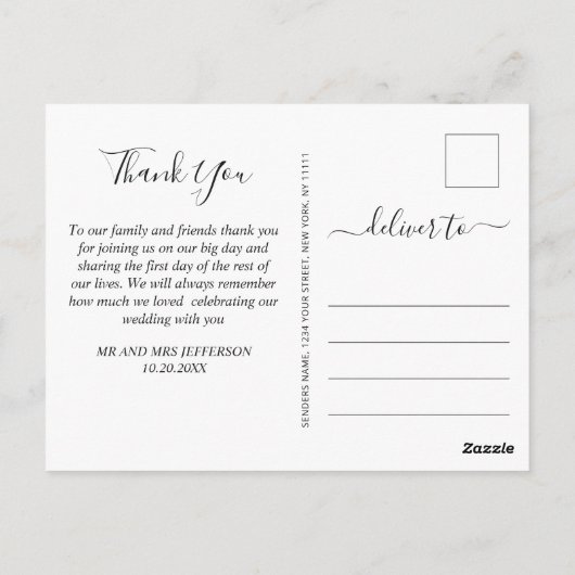 Moderne Blauwe Marmeren Agaat Huwelijks Dankjewel  Briefkaart (Achterkant)