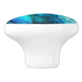 Moderne Blauwe Marmeren Agaat Keramische Knop (Zijkant)