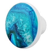 Moderne Blauwe Marmeren Agaat Keramische Knop (Rechts)