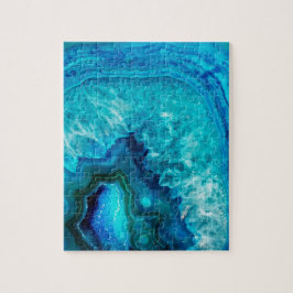 Moderne Blauwe Marmeren Agaat Legpuzzel