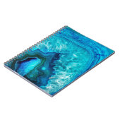 Moderne Blauwe Marmeren Agaat Notitieboek (Linkerzijde)