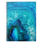 Moderne Blauwe Marmeren Agaat Notitieboek (Voorkant)