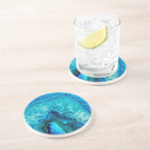 Moderne Blauwe Marmeren Agaat Zandsteen Onderzetter (Zijkant)