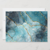 Moderne Blauwe Marmeren Verjaardagsfeestje  Kaart (Achterkant)