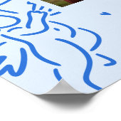 Moderne Blauwe Met de Hand Getekende 'Hoe Oud Ware Poster (Hoek)