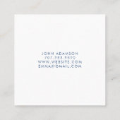 Moderne Blauwe Minimale Abstracte Oorbel Display K Vierkante Visitekaartje (Achterkant)